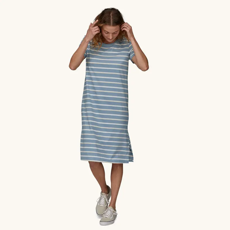 Patagonia Women's Regenerative T-Shirt Dress - Sunset Stripe/Light Plume Grey 5