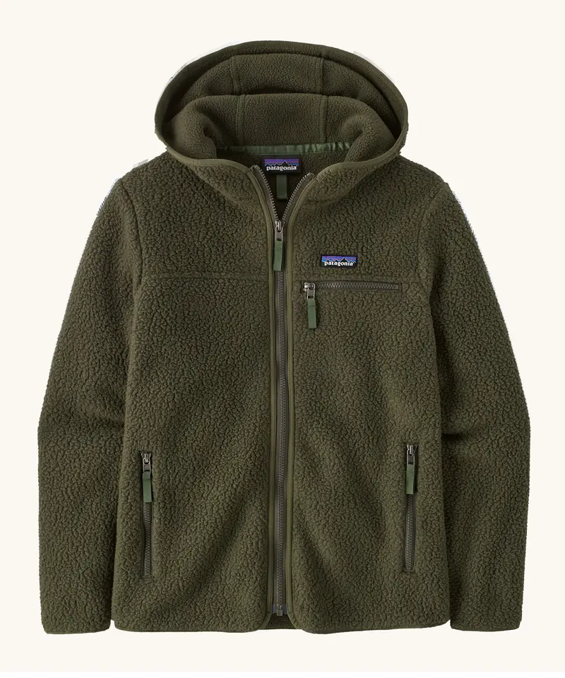 Patagonia Women's Retro Pile Fleece Hoody Jacket - Pine Needle Green 1