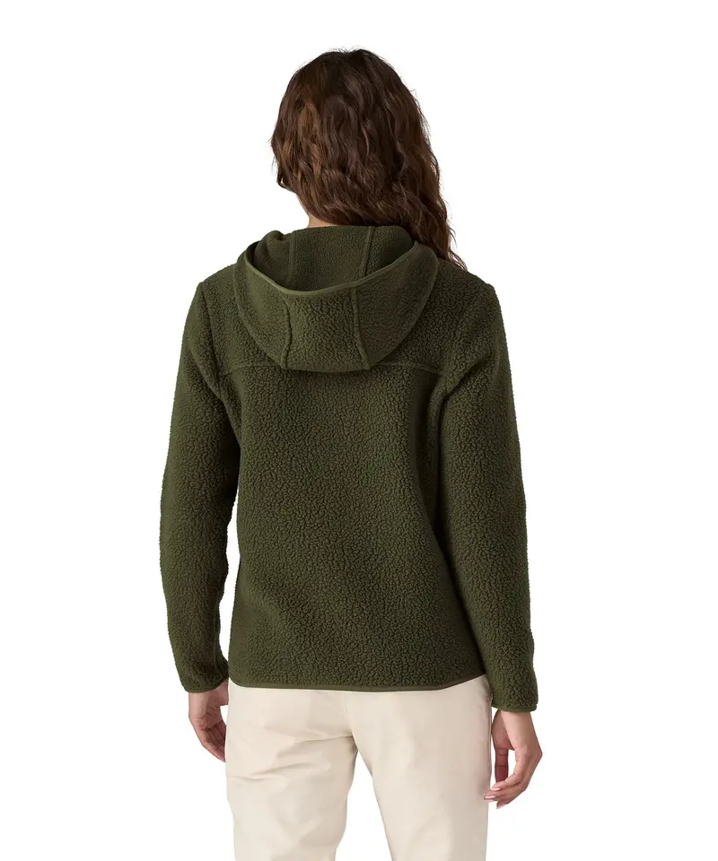 Patagonia Women's Retro Pile Fleece Hoody Jacket - Pine Needle Green 3