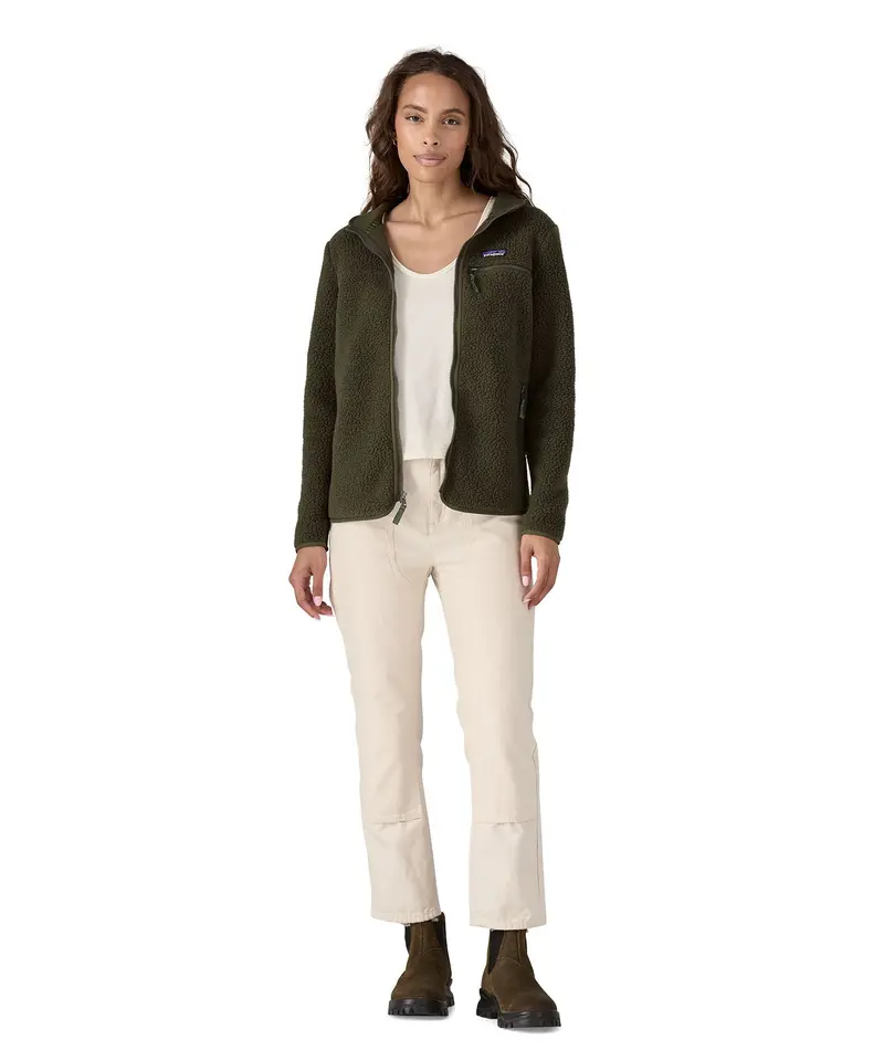 Patagonia Women's Retro Pile Fleece Hoody Jacket - Pine Needle Green 4