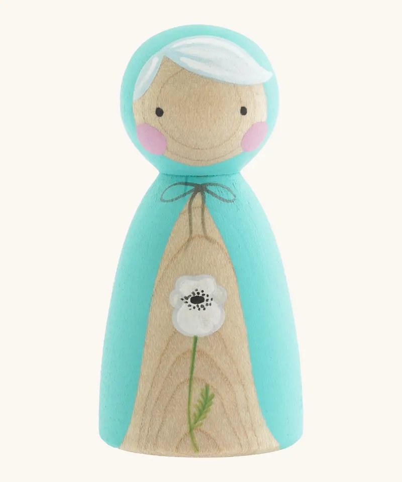 Peepul White Poppy Peg Doll 1