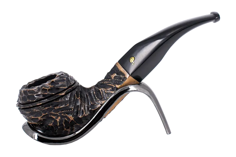 Peterson Of Dublin Aran Rusticated Briar Smoking Pipe - Shape No.80S 1