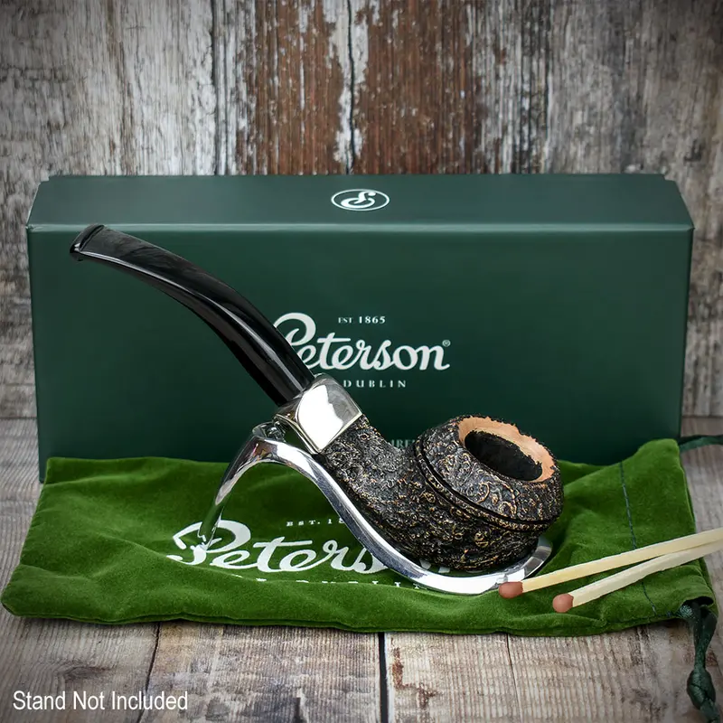 Peterson Of Dublin Arklow Sandblasted Briar Smoking Pipe - Shape 80S - 9Mm 2