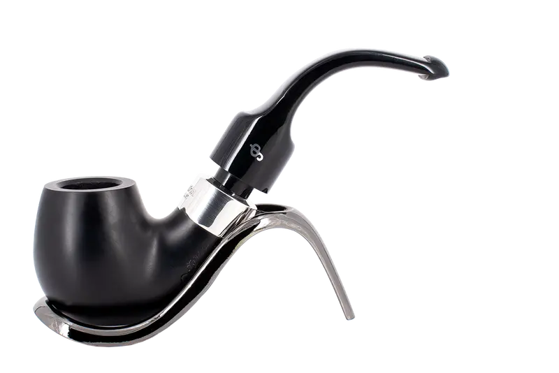 Peterson Of Dublin Deluxe System Ebony 12.5S Briar Smoking Pipe - Small Bent Billiard 1