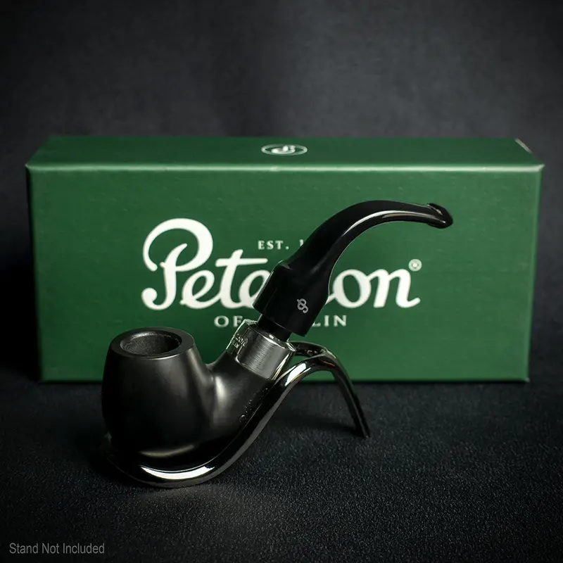 Peterson Of Dublin Deluxe System Ebony 12.5S Briar Smoking Pipe - Small Bent Billiard 2
