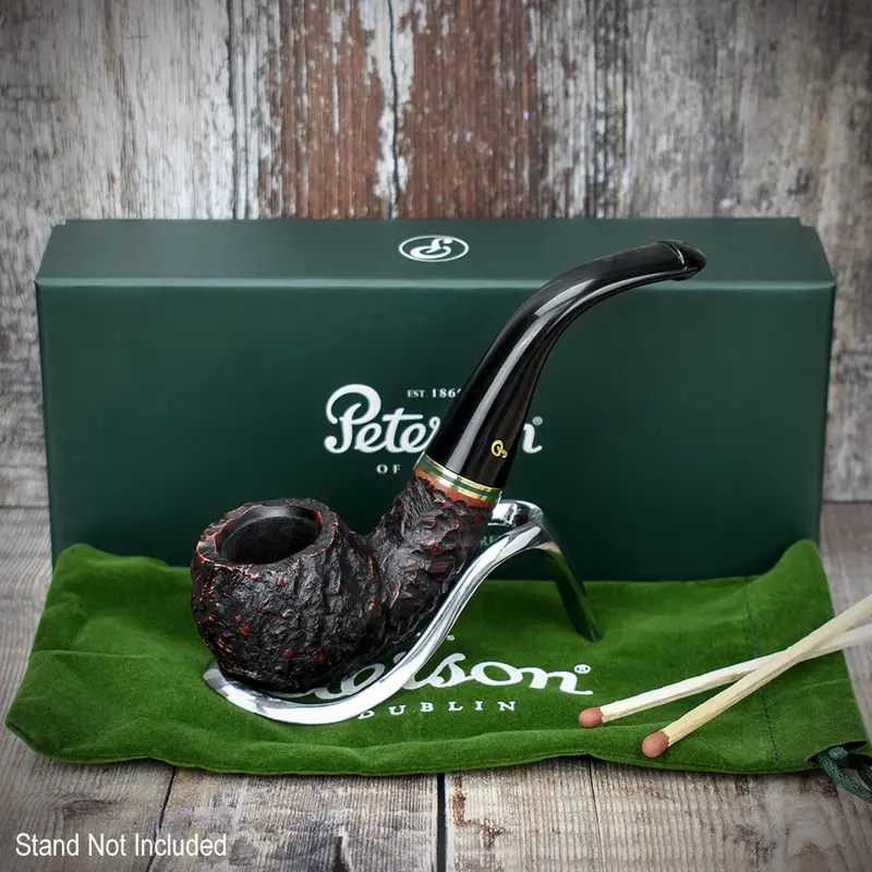 Peterson Of Dublin Emerald Rusticated Briar Smoking Pipe - Shape 03 - 9Mm 2
