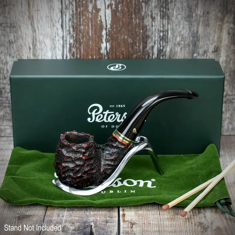 Peterson Of Dublin Emerald Rusticated Briar Smoking Pipe - Shape 221 - 9Mm 2