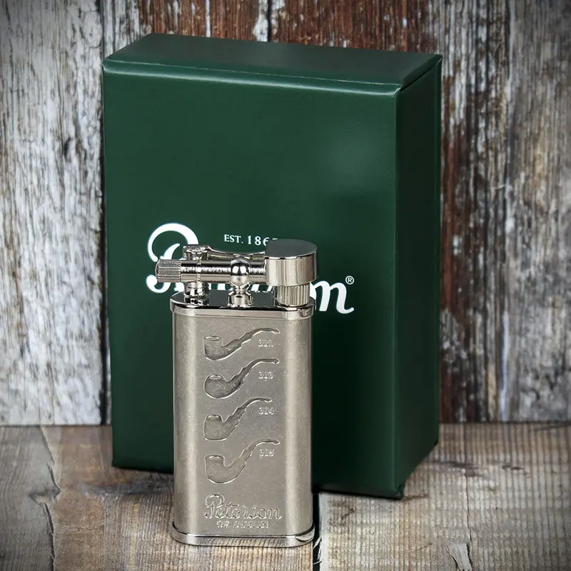 Peterson Of Dublin System Metal Pipe Lighter - Brushed Chrome 1