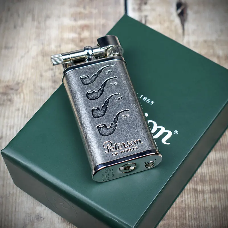 Peterson Of Dublin System Metal Pipe Lighter - Brushed Chrome 2