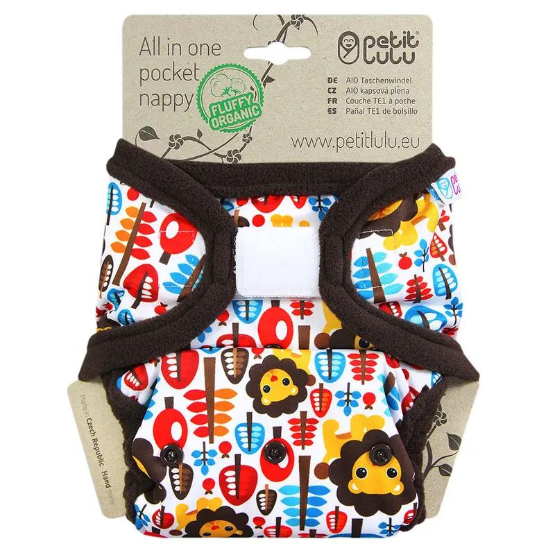 Petit Lulu Aio Pocket Nappy H&L - King Of The Jungle 1