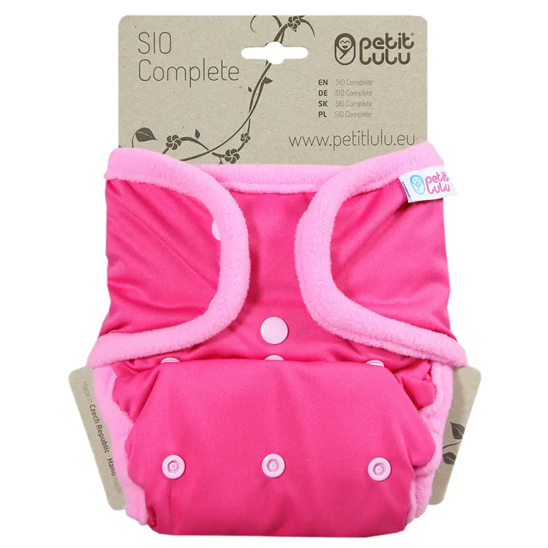 Petit Lulu Sio Complete Nappy Snaps - Pink 1