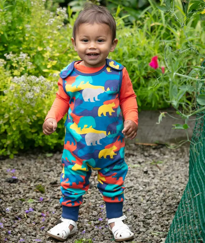 Piccalilly Camo Bear Dungarees 2
