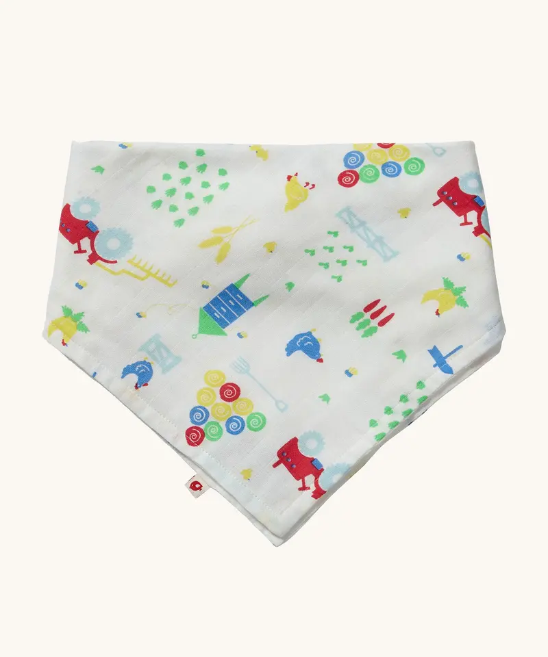 Piccalilly Farmyard Muslin Bandana Bib & Burp Cloth 1