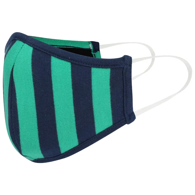 Piccalilly Kids Face Mask - Green Stripe 1