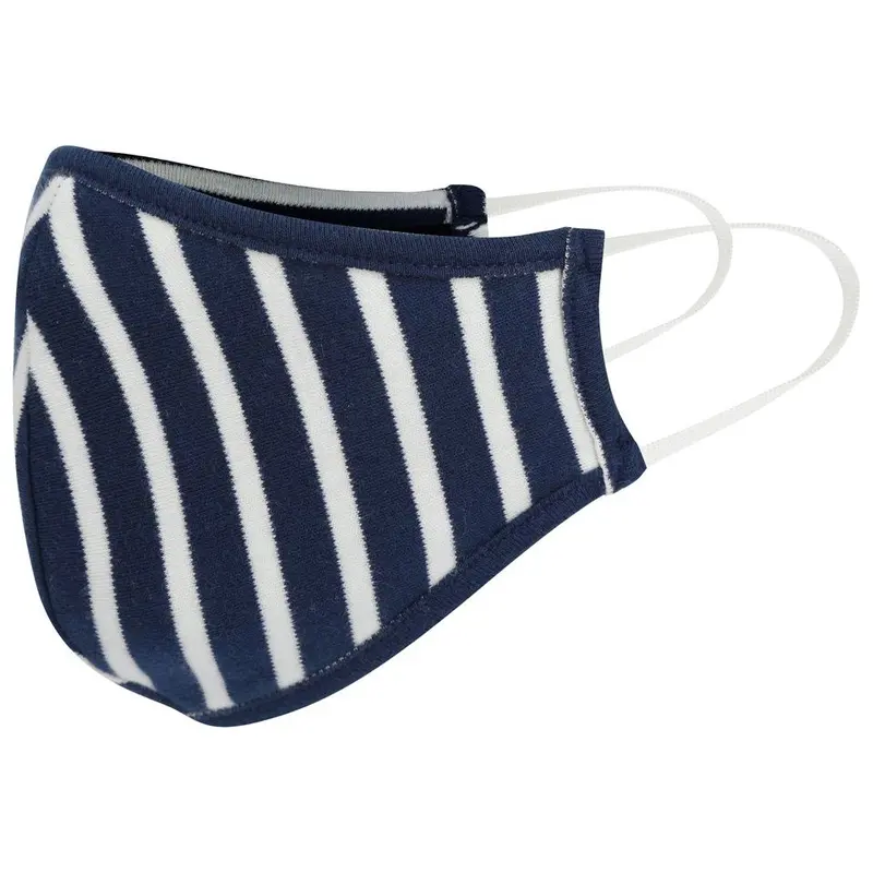 Piccalilly Kids Face Mask - White & Navy 1