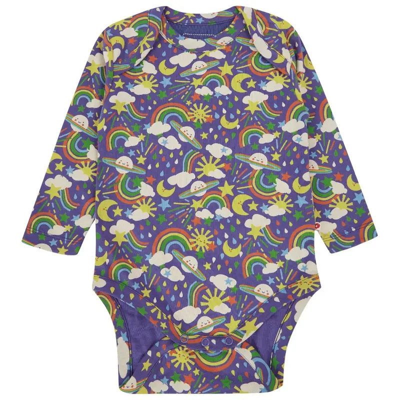 Piccalilly Rainbow Weather Baby Bodysuits 3 Pack 3