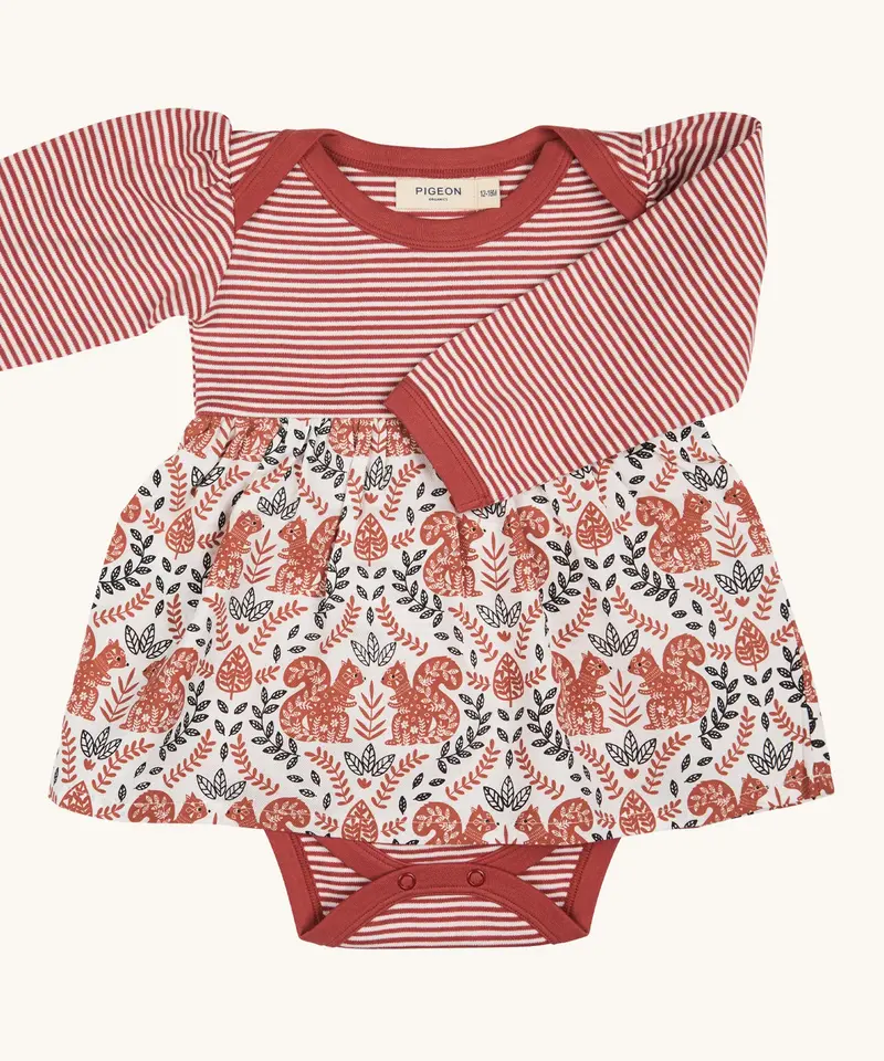 Pigeon Organics Baby Body Dress - Squirrel 1