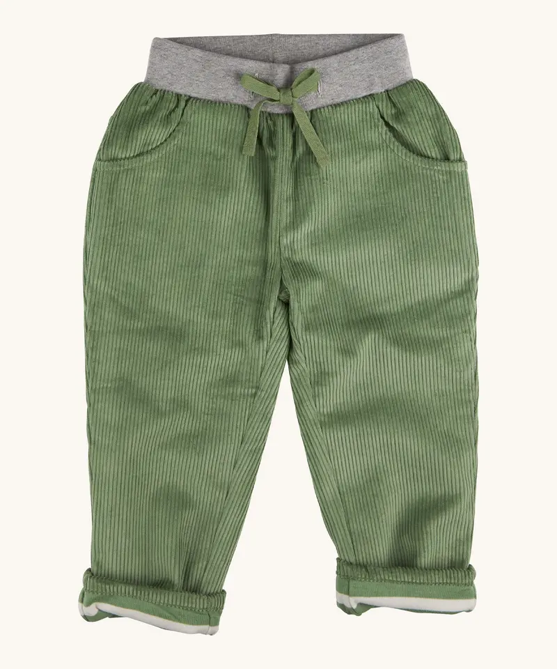 Pigeon Organics Lined Cord Trousers - Green 1