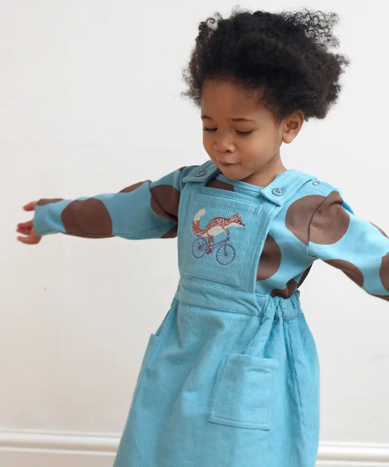 Pigeon Organics Pinafore Dress - Turquoise 2