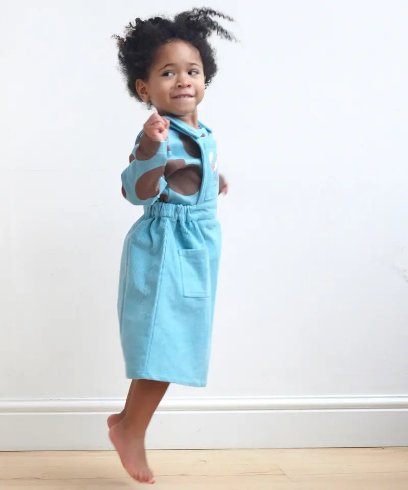Pigeon Organics Pinafore Dress - Turquoise 3