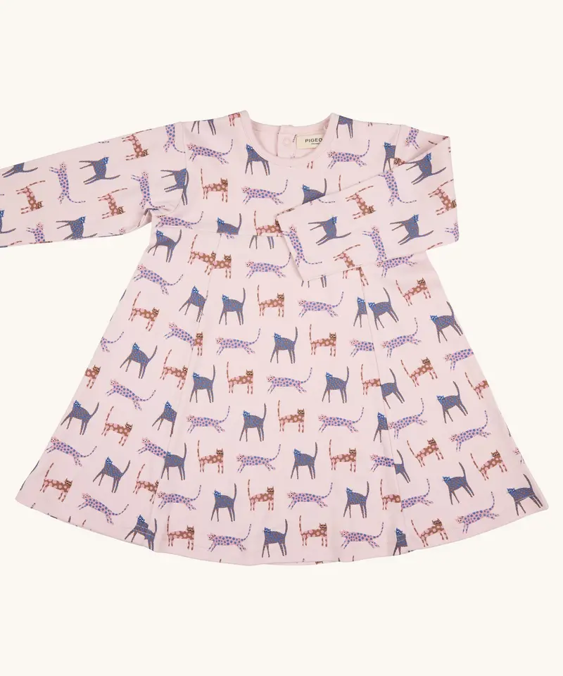 Pigeon Organics Skater Dress - Pink Cats 1