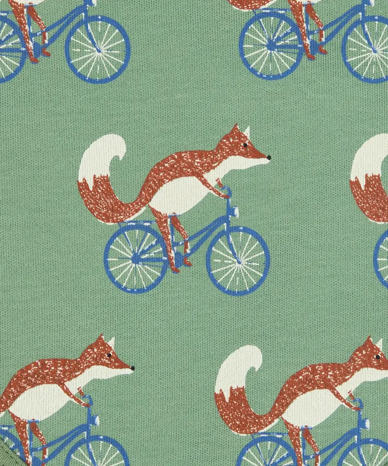 Pigeon Organics Top - Green Cycling Fox 2