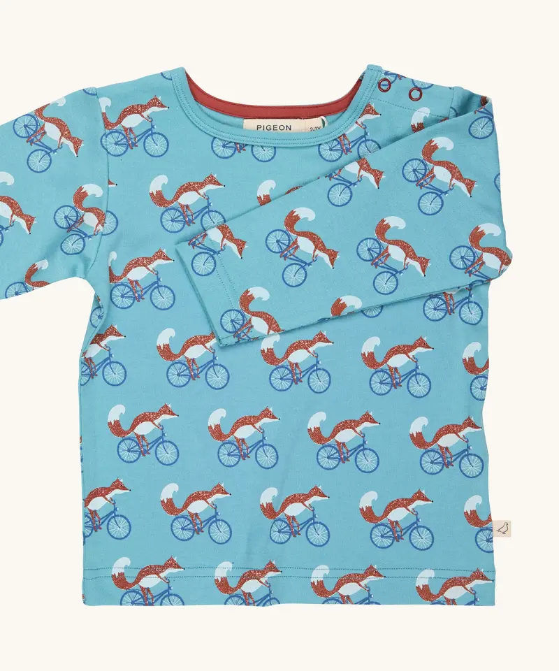 Pigeon Organics Top - Turquoise Cycling Fox 1