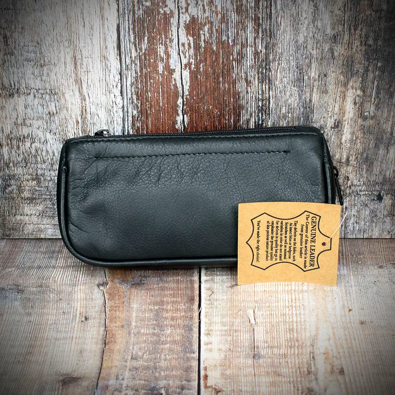 Pipesmoker's Combination Pouch - Black Leather 1