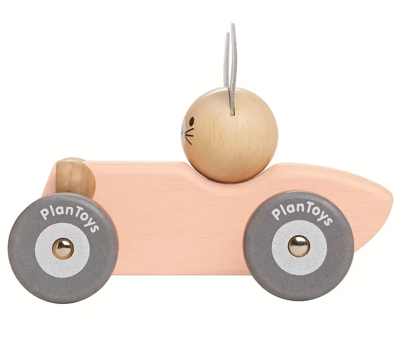 Plan Toys Bunny Racing Car - Peach 2