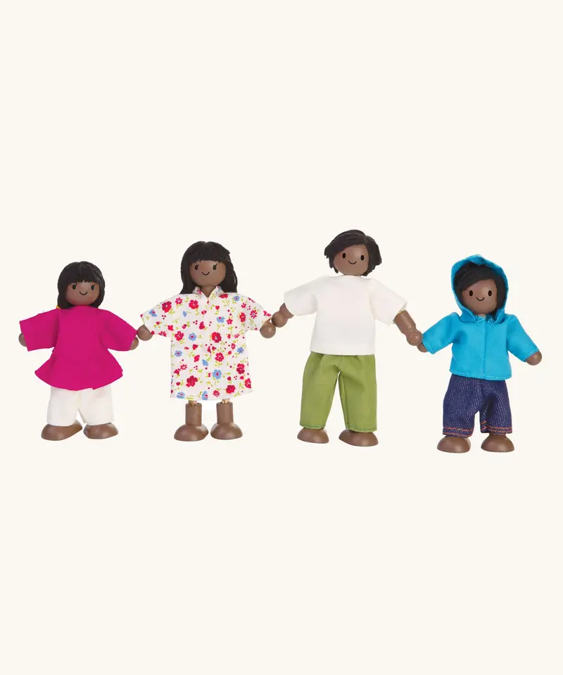 Plan Toys Dolls House Family - Black Skin, Black Hair 1