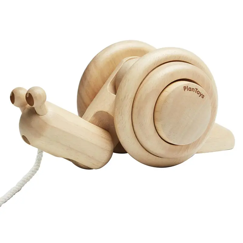 Plan Toys Pull Along Natural Snail 1