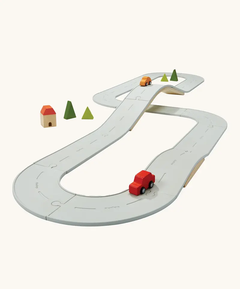 Plan Toys Rubber Road And Rail Set - Large 1