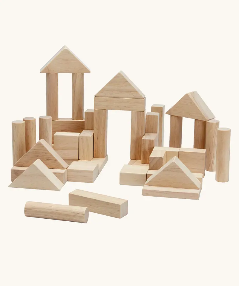 Plantoys 40 Unit Natural Blocks 1
