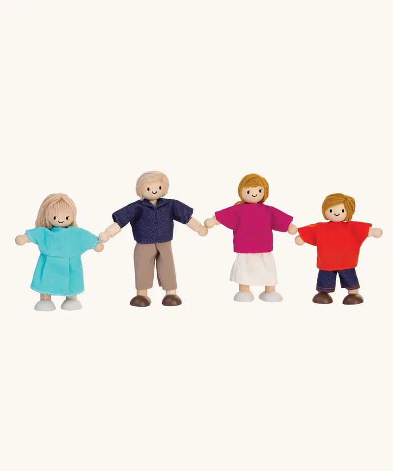 Plantoys Dolls House Family - White Skin, Blonde Hair 1