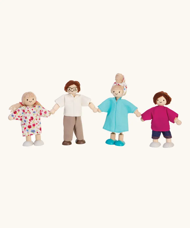 Plantoys Dolls House Family - White Skin, Brown And Blonde Hair 1
