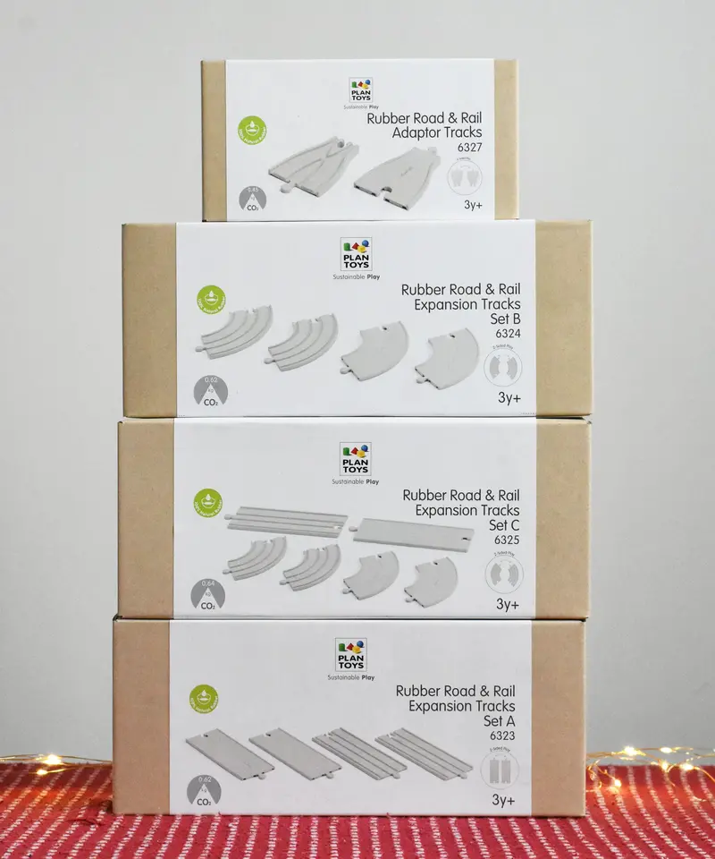 Plantoys Rubber Road And Rail Extension Set - Large 1