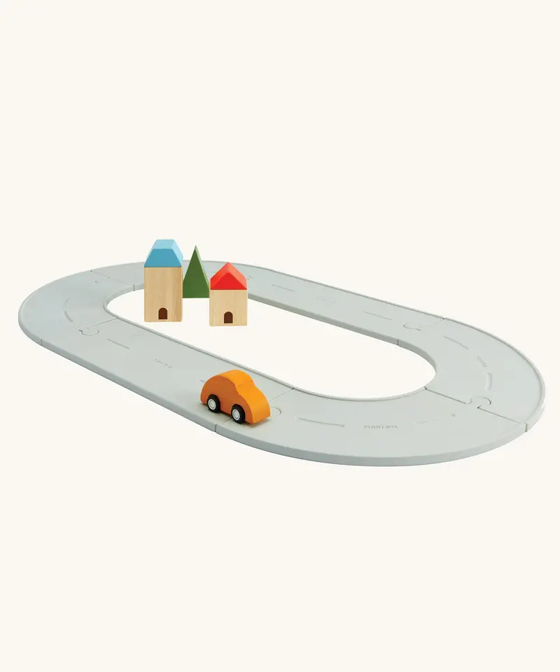 Plantoys Rubber Road And Rail Set - Small 1