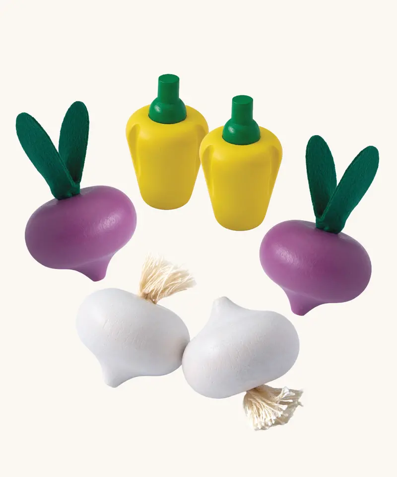 Plantoys Vegetable Set - Radish, Garlic & Yellow Peppers 1