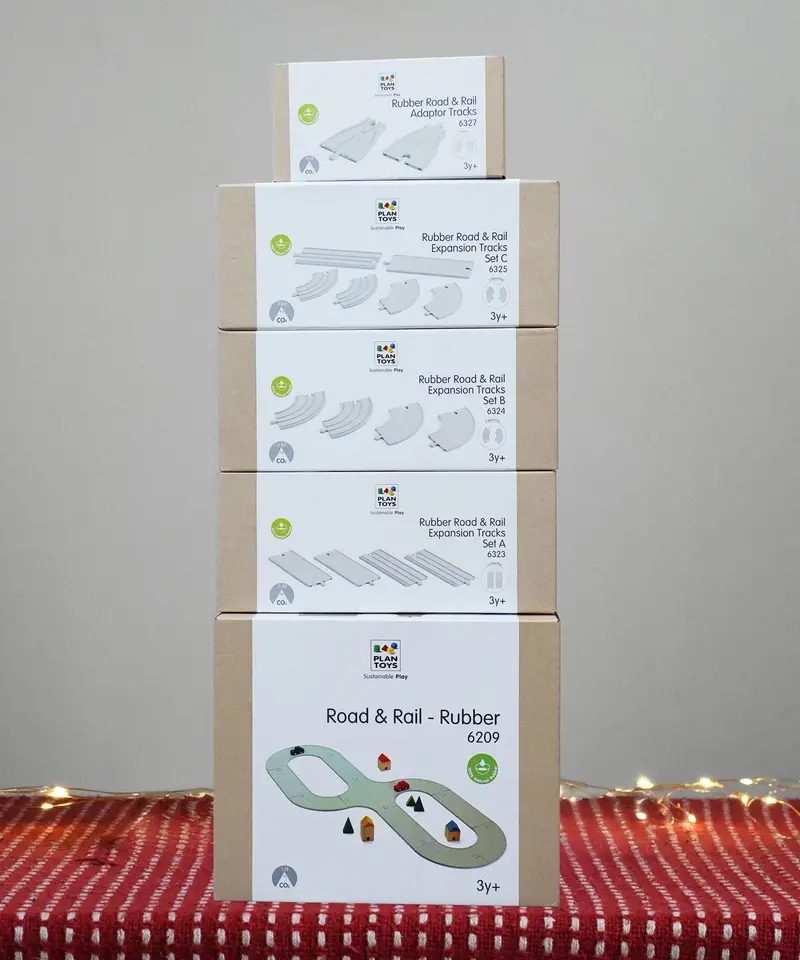 Plantoys Xl Rubber Road And Rail Set 1