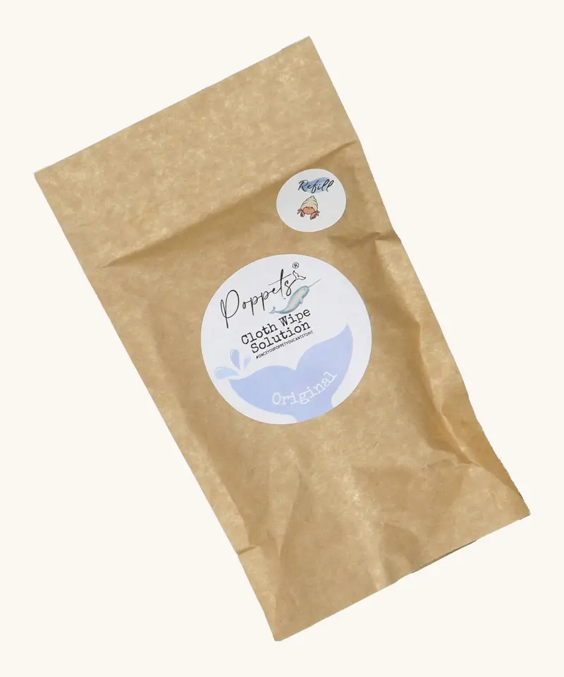 Poppets Reusable Baby Wipes Solution Refill Pouch - 20 Pack 3