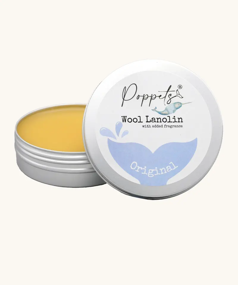Poppets Wool Care Solid Lanolin Tin - 100G 2