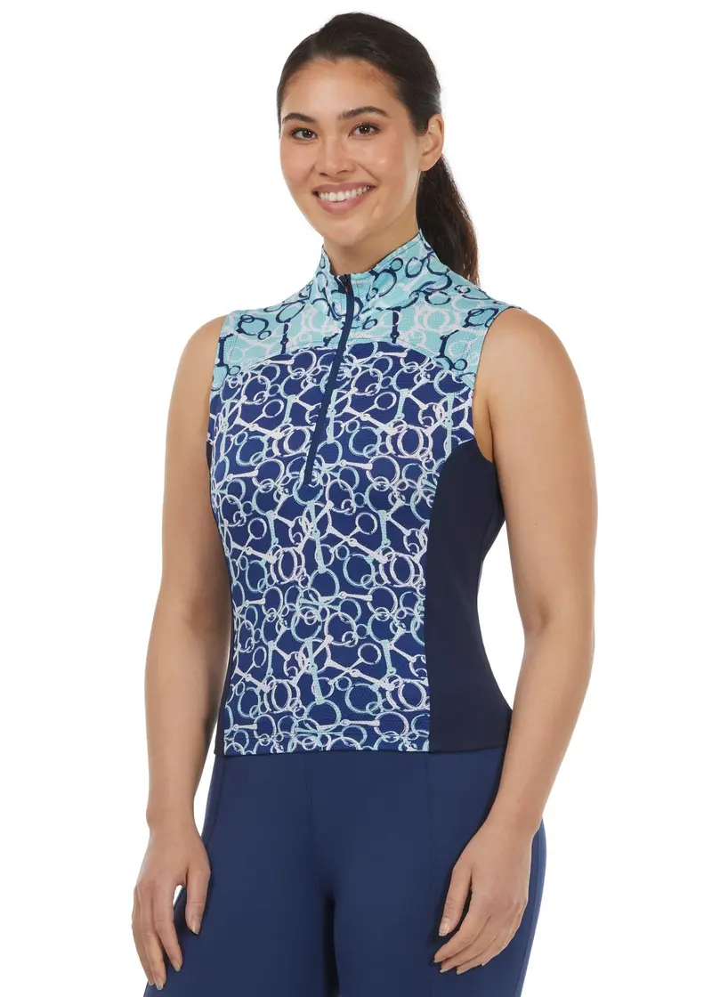 Print Mix Sleeveless Riding Top 1