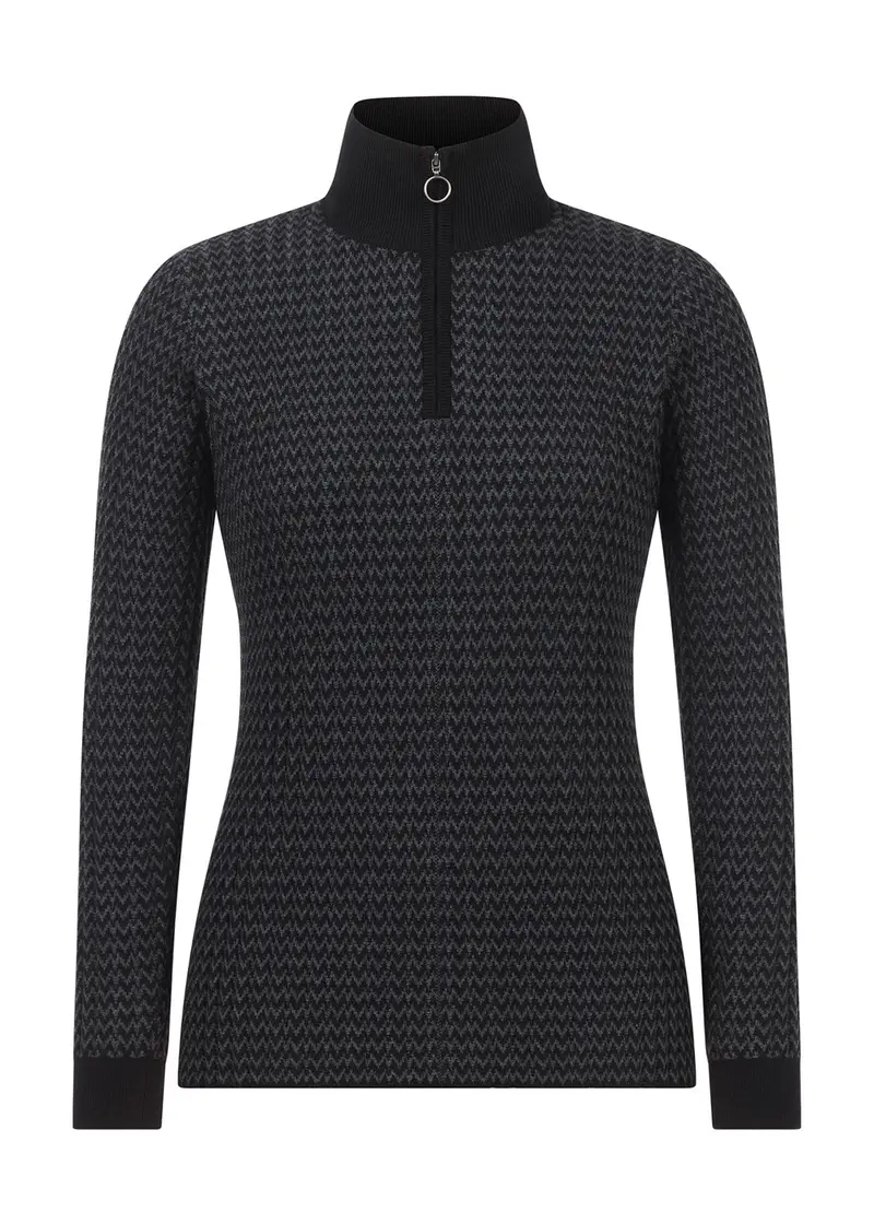 Quarter Zip Herringbone Sweater 12
