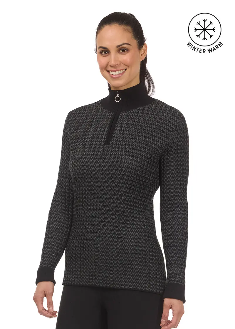 Quarter Zip Herringbone Sweater 8