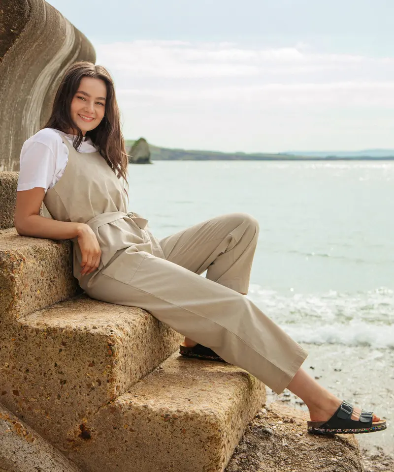 Rapanui Women's Organic Jumpsuit - Driftwood 1