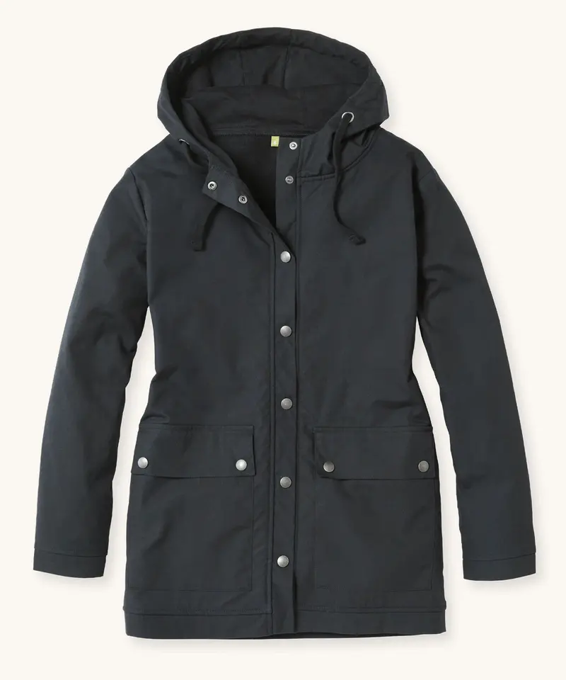 Rapanui Women's Organic Lined Rain Jacket - Black 2