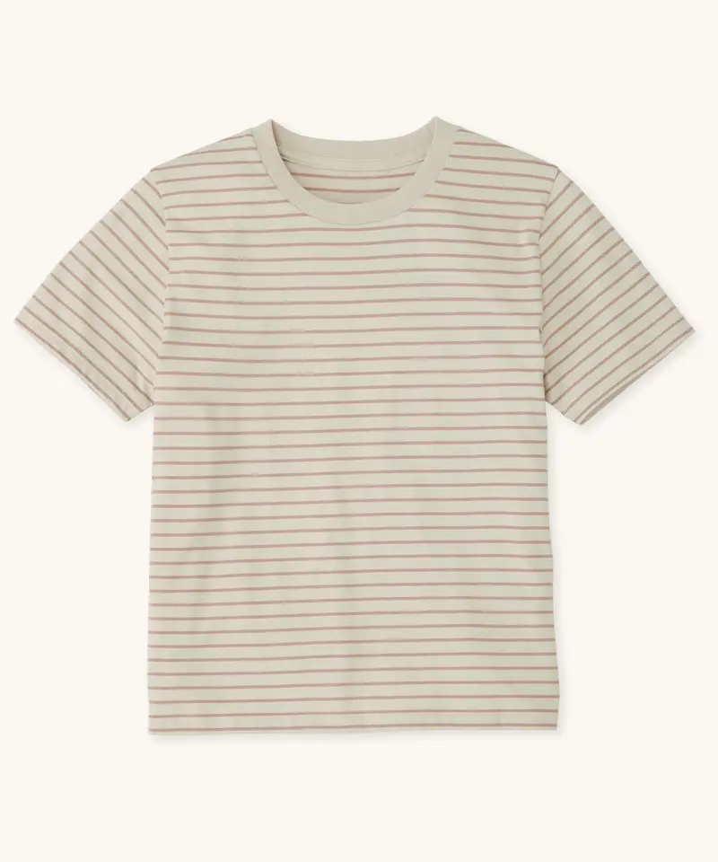 Rapanui Women's Organic Striped T-Shirt - Taupe 2