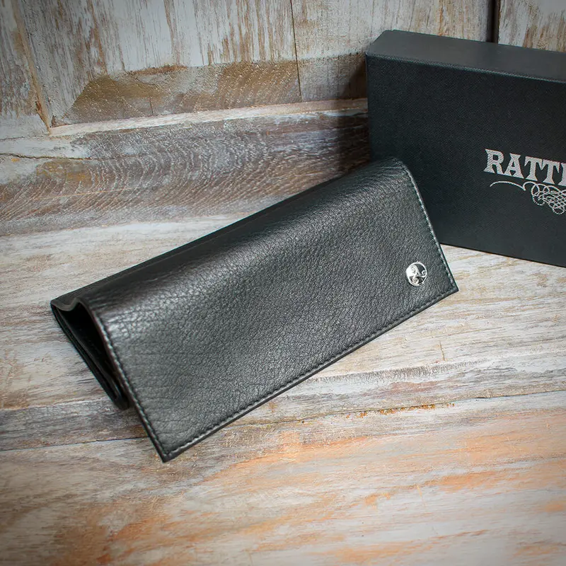 Rattray's Black Knight Leather Pipe Tobacco Pouch - Large Roll Up 1 2