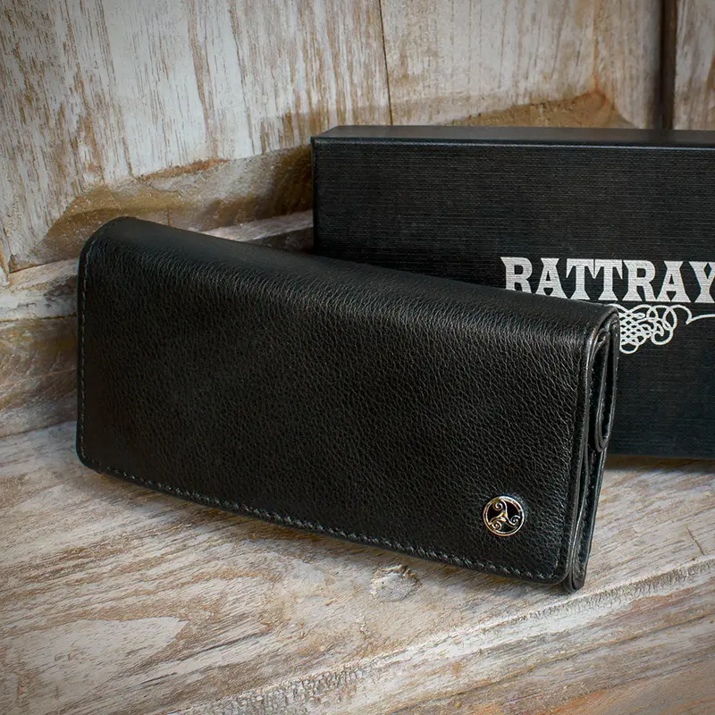 Rattray's Black Knight Leather Pipe Tobacco Pouch - Large Stand Up 3 1