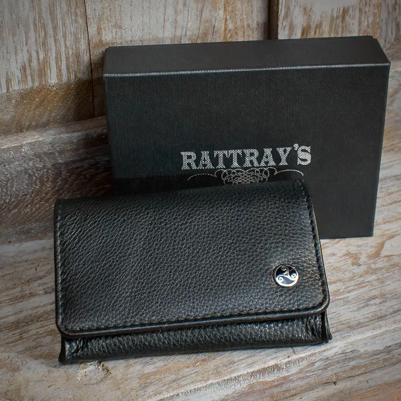 Rattray's Black Knight Leather Pipe Tobacco Pouch -  Small Stand Up 2 1
